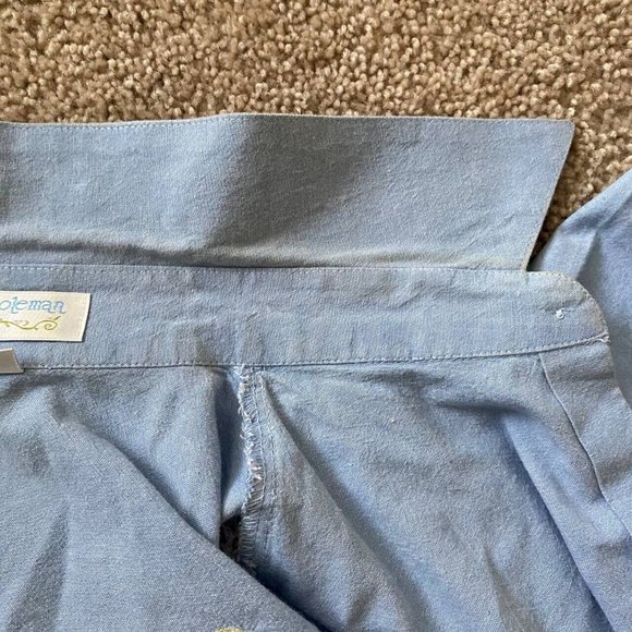 Casey Coleman Button-Up Long Sleeve  Embroidered Reindeer Cotton Shirt S #302 - Picture 7 of 8